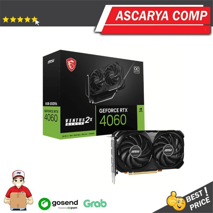 MD MSI GeForce RTX 4060 VENTUS 2X BLACK OC 8GB GDDR6 / RTX 4060 / RTX4060