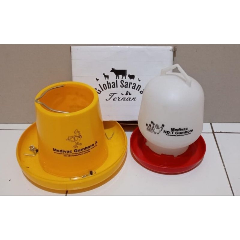 Paket Tempat Pakan Ayam 3 kg dan Tempat Minum Ayam 3 liter
