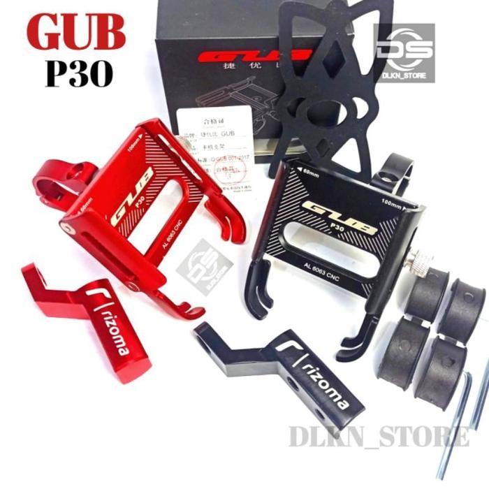 Holder HP GUB P30 Original paket lengkap + dudukan breket spion rizo