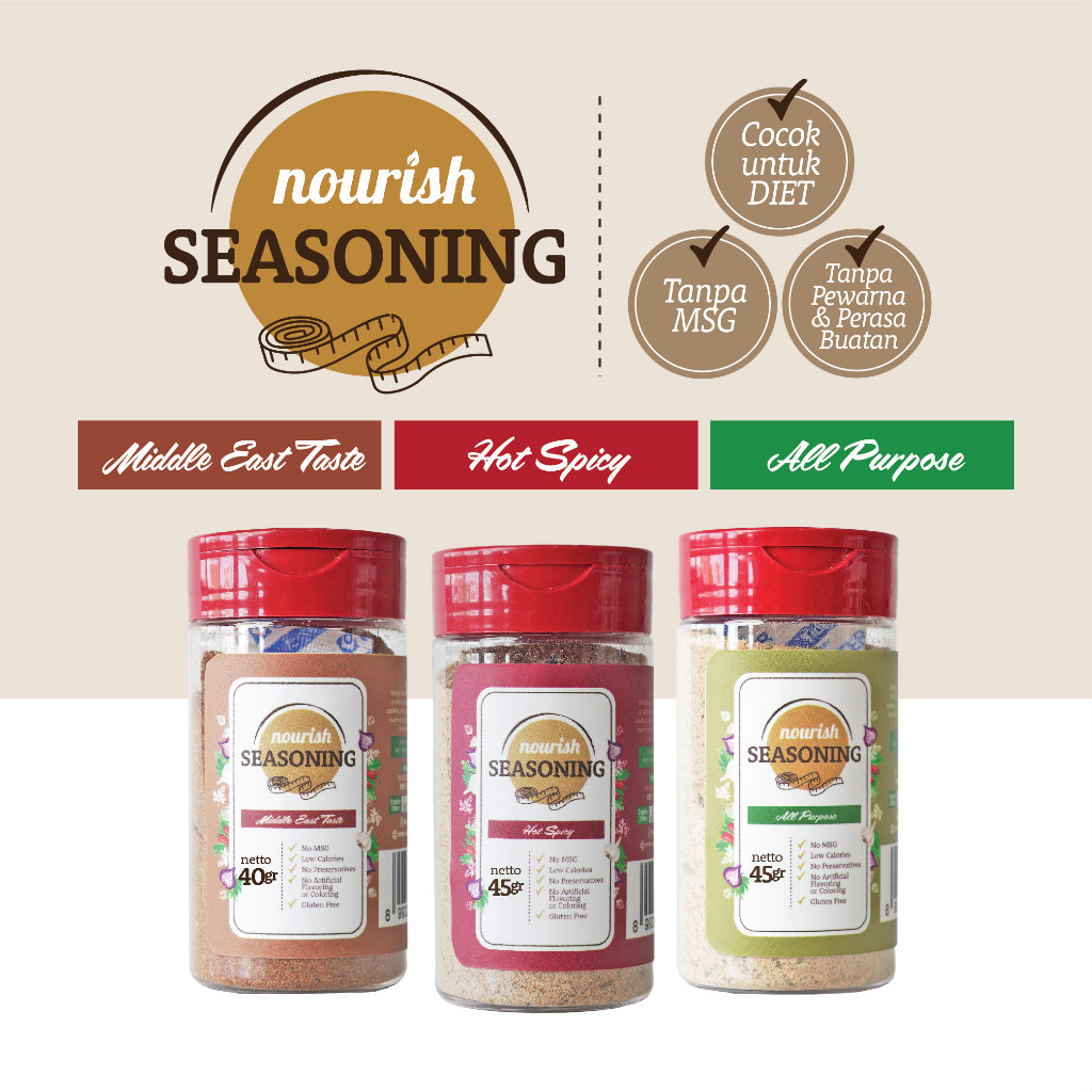 

Nourish Seasoning, Bumbu Marinasi Kering / Diet Defisit Kalori