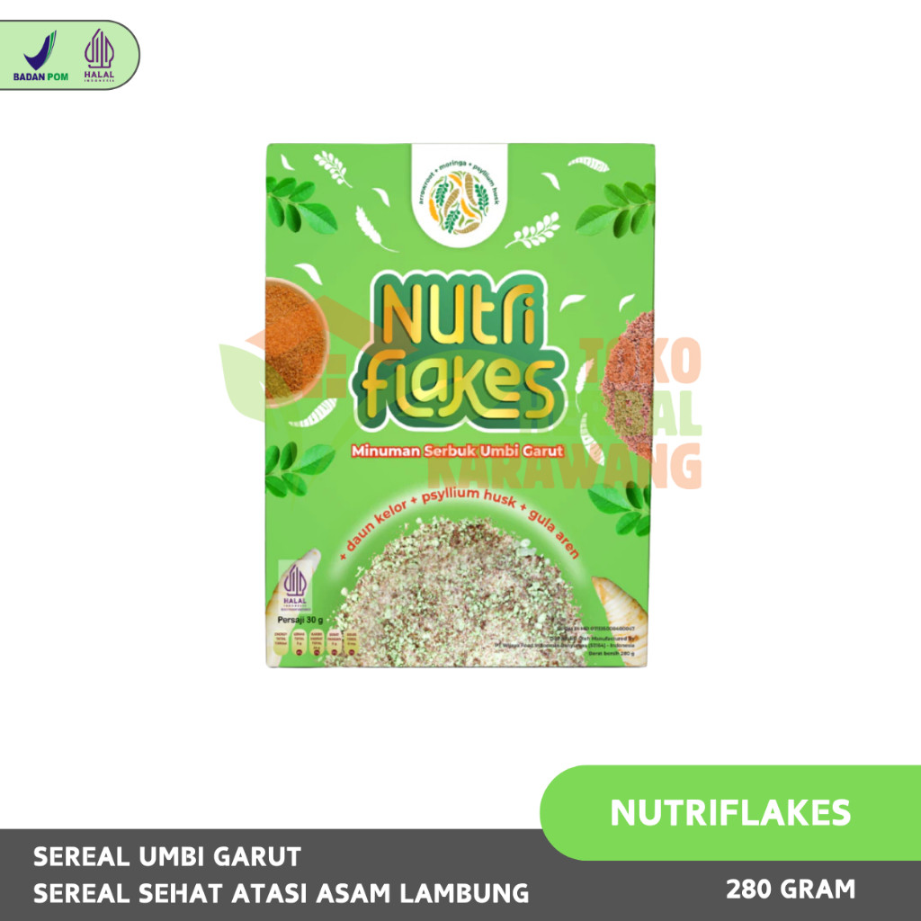 

Nutriflakes Isi 280gr Sereal Sehat Umbi Garut Atasi Asam Lambung/Gerd Asli Original 100%