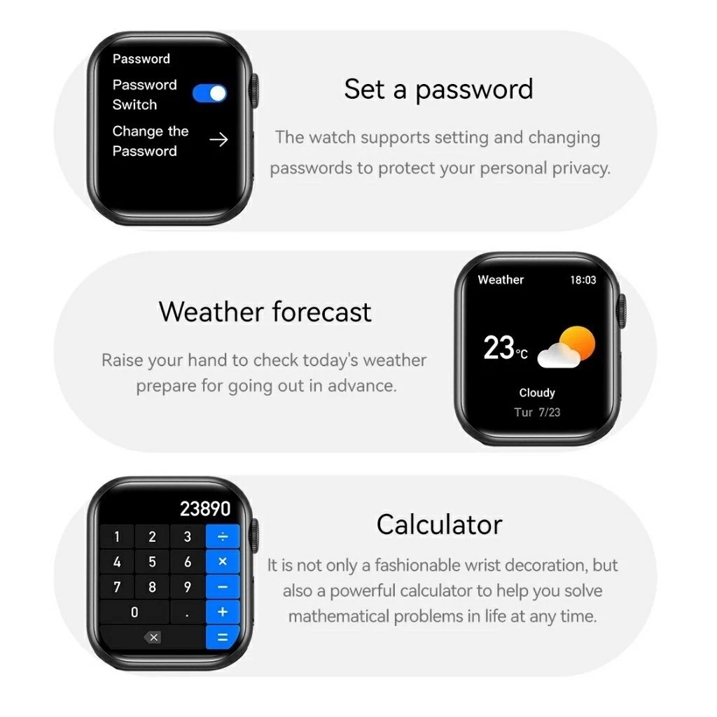 100% OriginalSamsung Watch 10 Pro Max Smart Watch 2.3 Inci Layar Sentuh SmartWatch Wanita Pria IP68