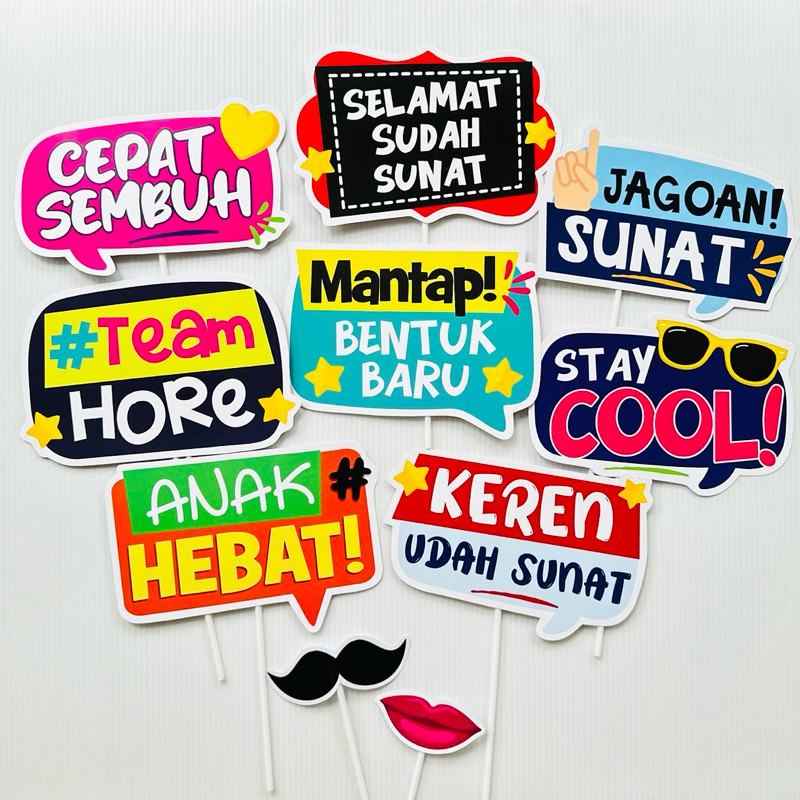 viral READY STOCK ONLY KHITAN SUNAT- Fun Props Photobooth AKSESORIS FOTO SUNATAN DEKORASI