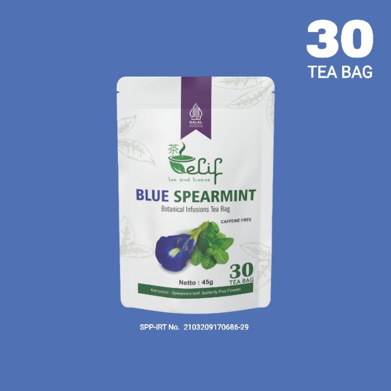 

ELIF TEA AND TISANE Blue Spearmint Tea Teh Spearmint Untuk Jerawat Hormon Flek Hitam 30 Tea Bag