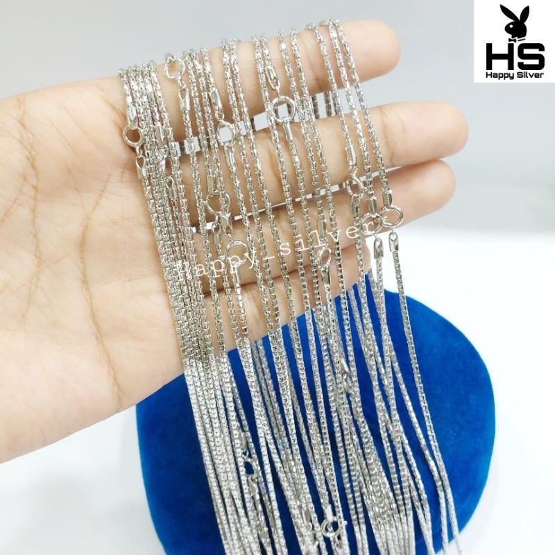 Kalung Perak Asli Silver 925 Lapis Emas Putih Model Rantai Emas - Kalung Anti Karat - Perhiasan