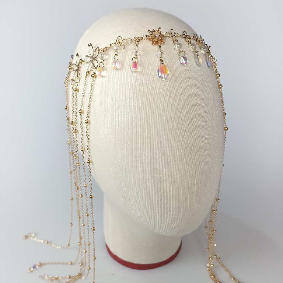 Headchain Juntai Perak Mutiara - Aksesoris Dahi Mewah