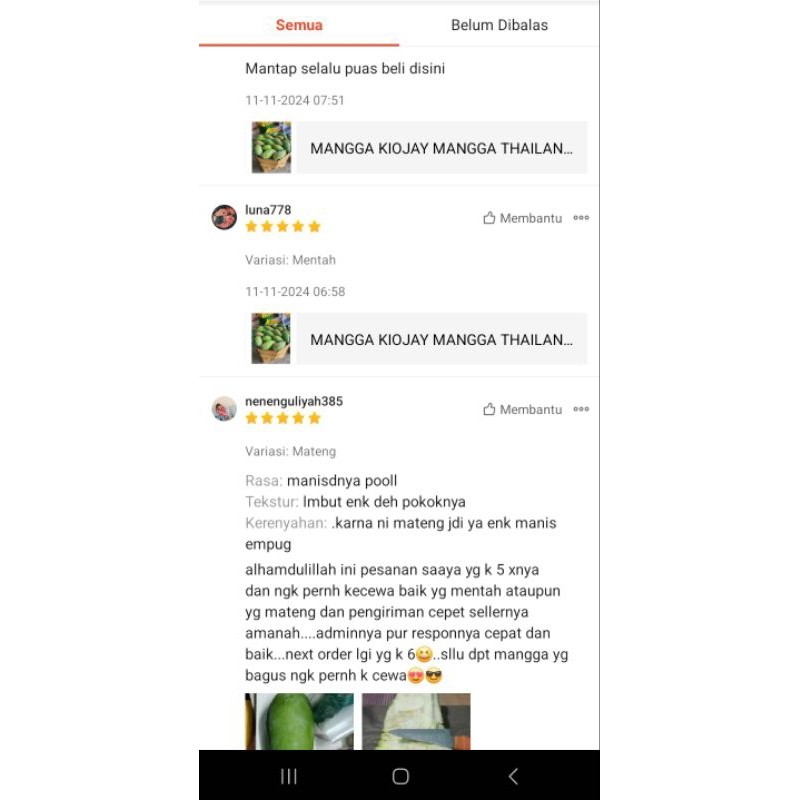 

MANGGA KIOJAY THAILAND 1KG - 1,3KG + BUMBU RUJAK BANGKOK - MENGKEL KRIUK GARING