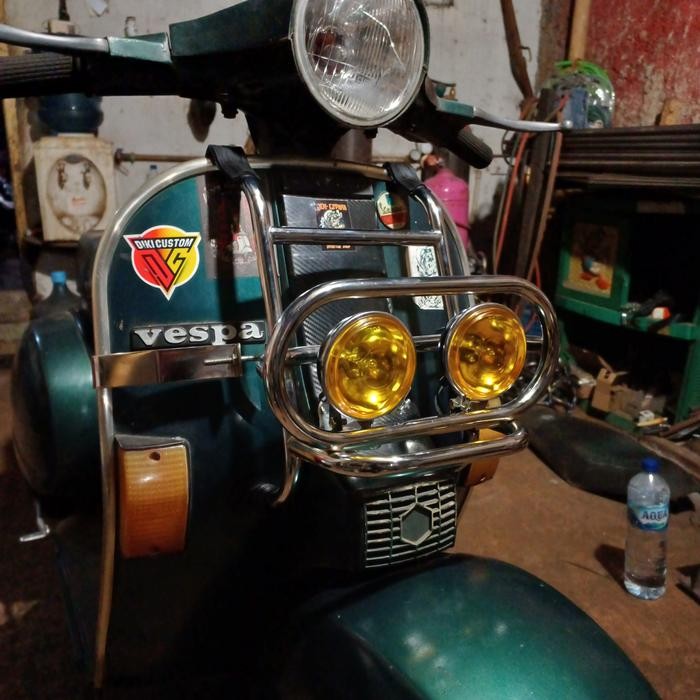 PREMIUM front rack vespa clasik / rak dudukan lampu px exlusive excel super dll aksesoris vespa