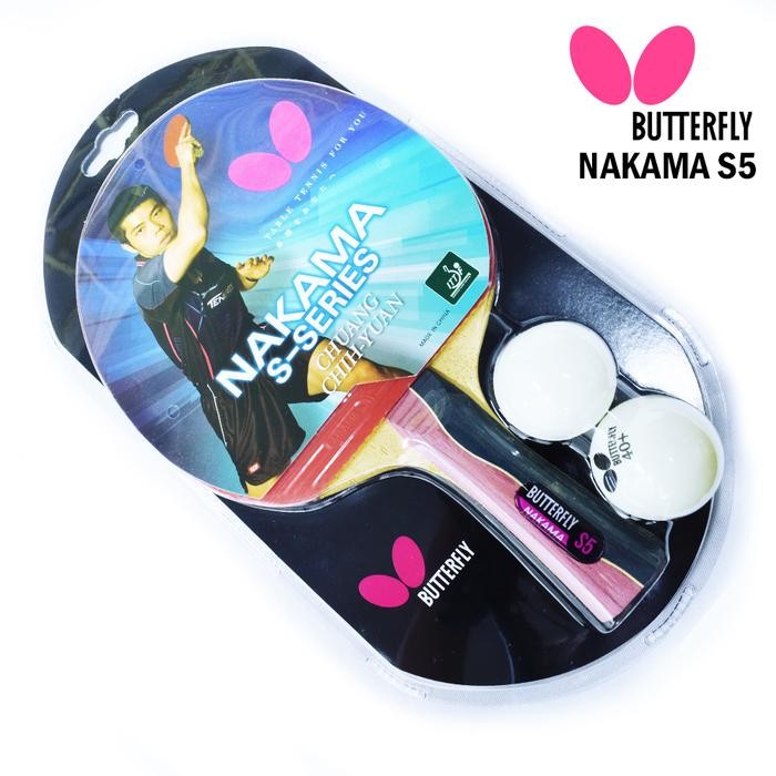 PREMIUM Bet Pingpong Tenis Meja Raket Pingpong Tenis Meja Butterfly Nakama S5
