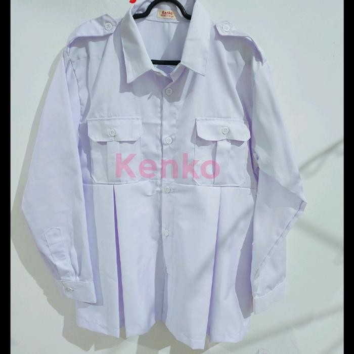 PREMIUM Atasan Baju Dinas Ibu Hamil Pangkat untuk Bidan Perawat Baju Pns Kerja Dinas Putih Polos