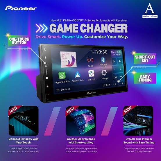 Pioneer DMH-A5650BT - Head Unit 7" Wireless Carplay, Android Auto