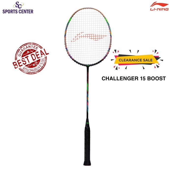 PREMIUM Clear Sale Raket Badminton Lining Challenger 15 Boost Black Gold
