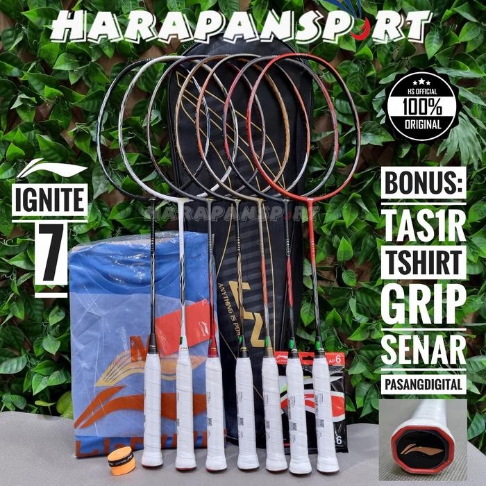 PREMIUM RAKET BADMINTON LINING IGNITE 7 / IGNITE7 ORIGINAL 100%