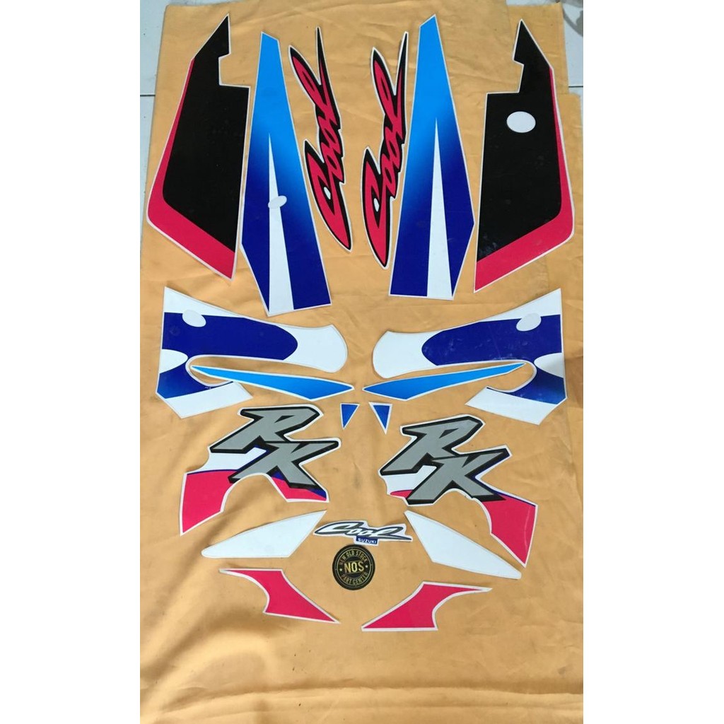 PREMIUM STRIPING STIKER LIS BODY SUZUKI RK COOL BIRU PUTIH SUPER COPY ORIGINAL