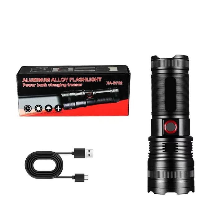 Senter LED Super Terang Jarak Jauh 2000 meter Zoomable Senter Anti Air Senter LED USB C Rechargeable