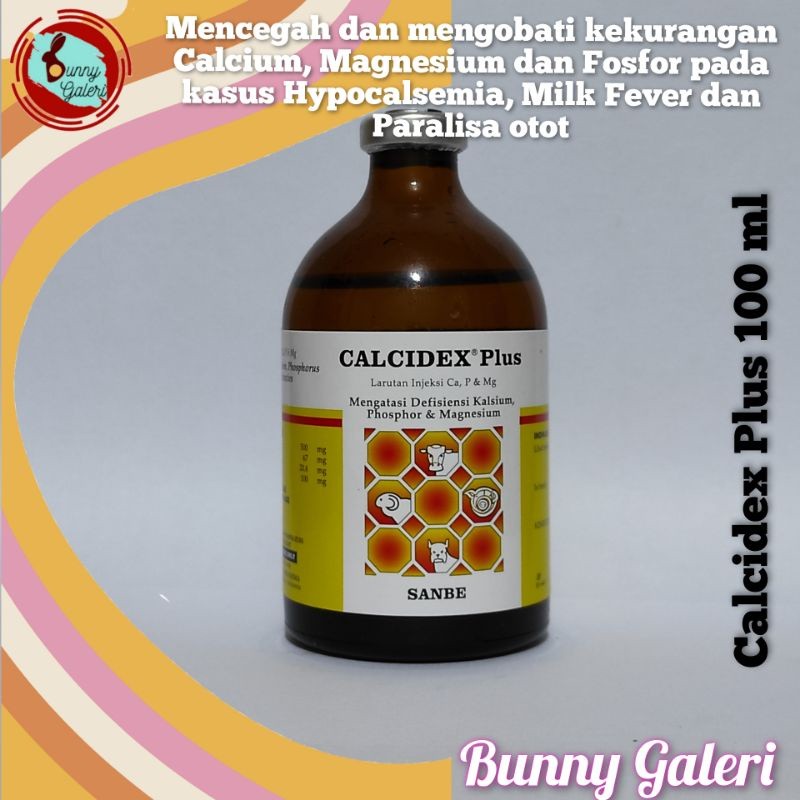 CALCIDEX PLUS 100 ml, preparat Calcium, magnesium dan phospor injeksi