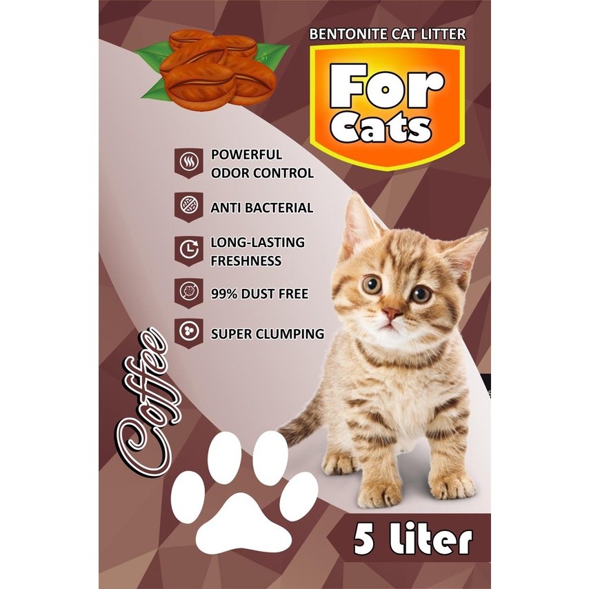 Pasir Kucing Gumpal Wangi FOR CATS 5 Liter