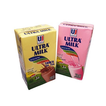 

Ultra MIlk 125ml ! Dus (40 pcs) Susu UHT Rasa Cokelat dan Stroberry