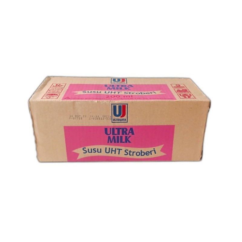 

ULTRA MILK SUSU UHT STROBERI 200ML 1 BOX ISI 24PCS