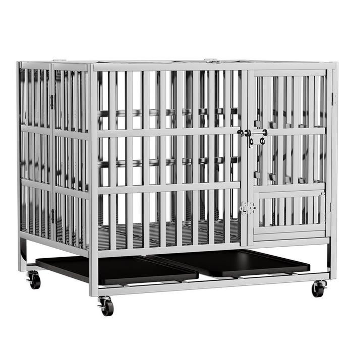 Kandang Anjing Lipat Besar Stenlis M - Model / Kandang Anjing Kucing Jumbo / Kandang Stainless Steel