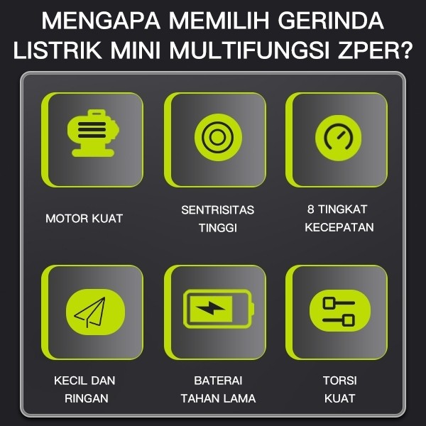 ZPER Bor Mini Listrik Set Lengkap Gerinda Mini Listrik Penghalus-Alat Gerinda Mikro Pengukir Pena