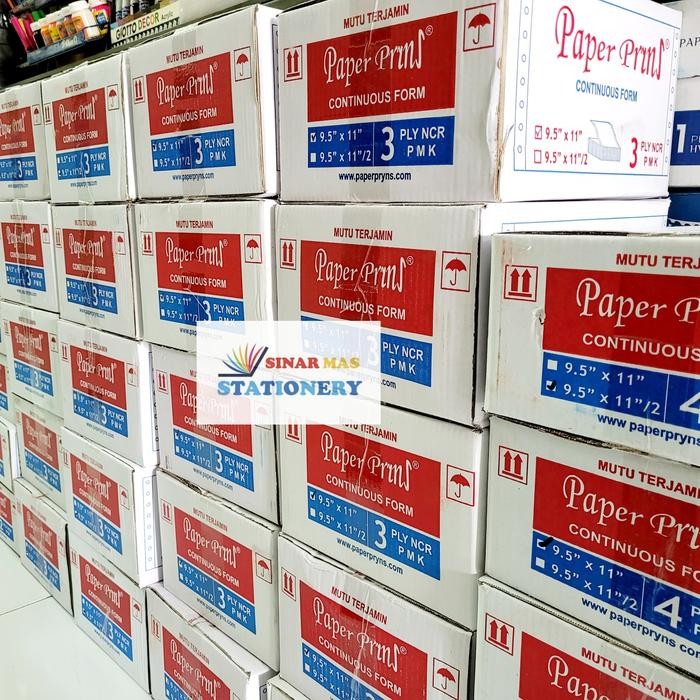 

Terlaris- Kertas Continous Form / Kertas Komputer Paper Prins 9 1/2 11" 4 Play