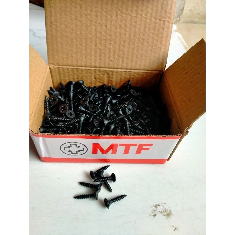 sekrup gypsum 6 x 3/4 sekrup hitam 3/4" (2cm) 1box sekrup gipsun 2cm