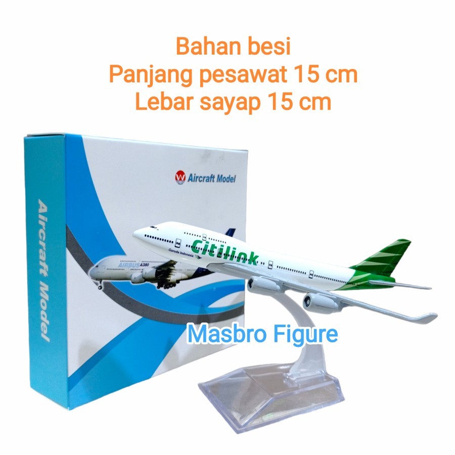 Pajangan Miniatur Diecast Pesawat CITILINK Aircraft Model CITILINK 13-4