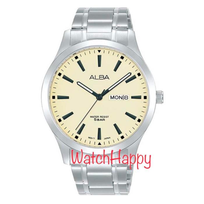 Alba Aj6161X1 Quartz Day Date Stainless Steel Band Aj6161 100%Original
