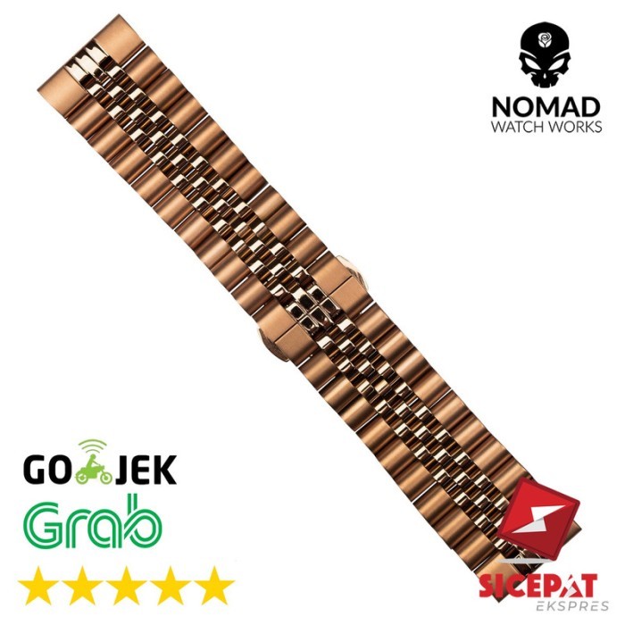 20 Mm - Jubilee Metal Strap - Rantai Jam Tangan - Rose Gold