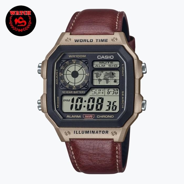Jam Tangan Pria Casio Original Ae-1200Whl Iluminator 10 Years Battery Ae-1200Whl-5Av Official