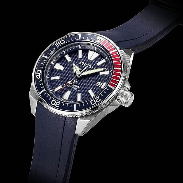 Crafter Blue Curved End Rubber Strap For Seiko New Samurai (Cb09)