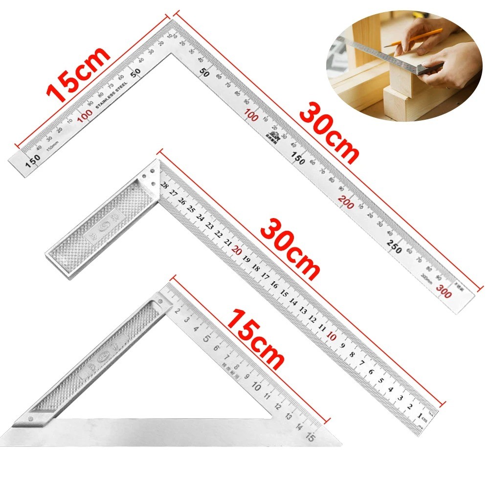Aluminum Alloy Square Ruler Right Angle 90 Turning Ruler Woodworking Ruler Steel Turning Ruler