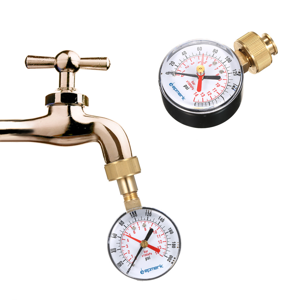 0-200 Psi Pressure Gauge 2- 1/2" Pressure Gauge Water Pressure Test Pressure Gauge 3/4" Female Hose