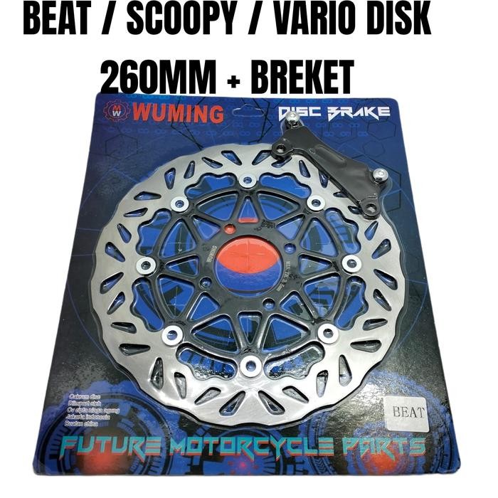 PIRINGAN DISK CAKRAM 260MM PLUS BREKET MOTOR HONDA VARIO BEAT SCOOPY