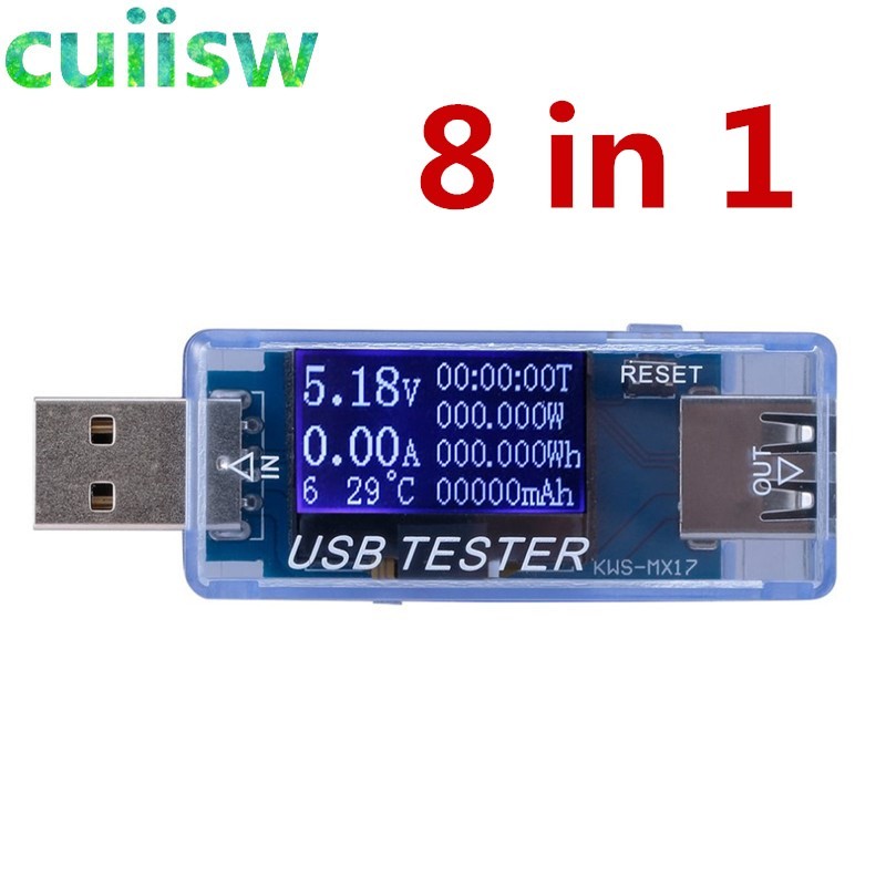 8 In1 Qc2.0 3.0 4-30V Electrical Power Usb Capacity Voltage Tester Current Meter Monitor Voltmeter