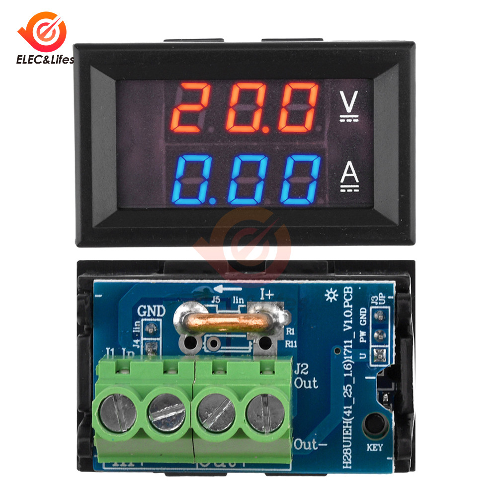 Dc 7-100V 20A 50A Voltmeter Ammeter Mini Digital Amp Volt Voltage Current Meter Detector Tester