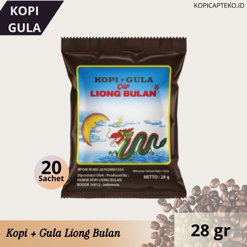

Kopi LIONG BULAN Plus Gula 28 Gram Isi 20 Sachet