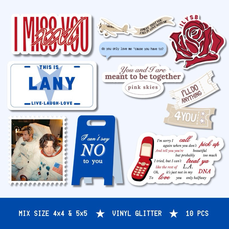 

Sticker Pack Lany, Niki, Taylor Swift Vinyl Glitter