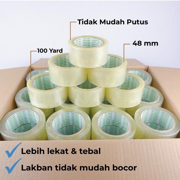 

Neosign - [12Pcs] Lakban Bening 48Mm X 100Y Online Tape Berkualitas Harga Grosir