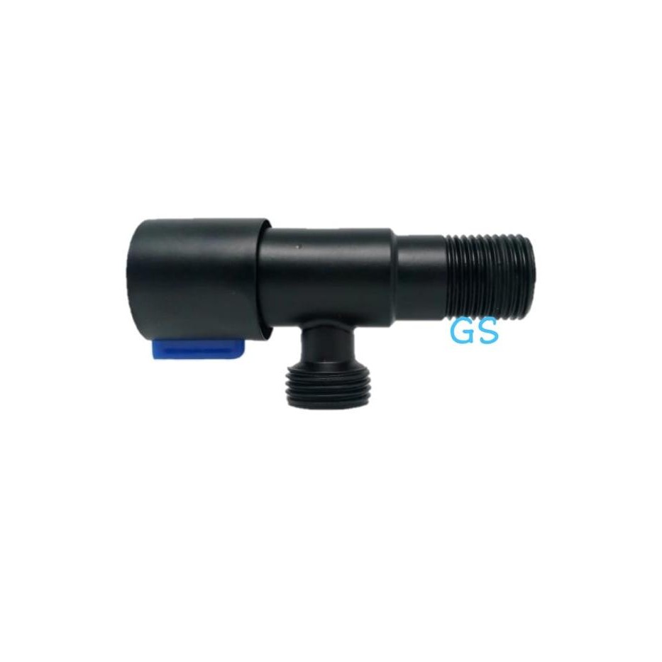 Stop Kran Shower Single - Kran Tembok Wastafel Hitam Black