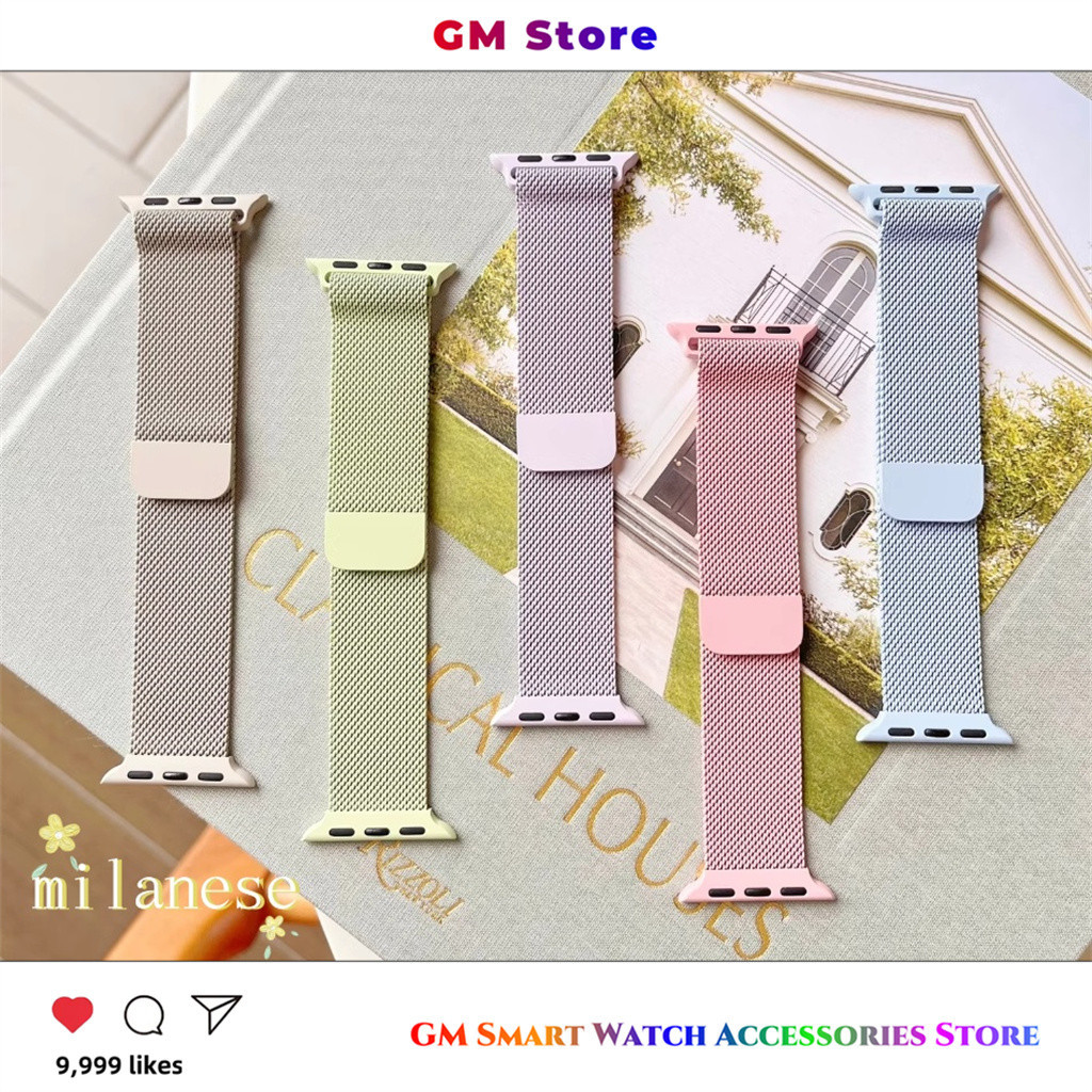 Tali Milanese Stainless Steel Magnetik Kompatibel untuk Apple Watch Seri 10 Ultra 2 Ultra Seri 9 8 7