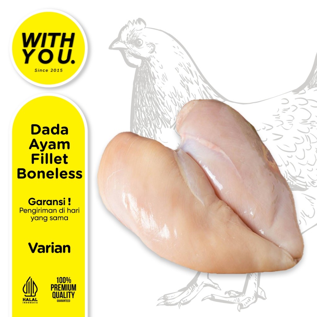 

Dada Fillet Ayam Tanpa Tulang Kulit Segar Boneless Halal Fresh Segar