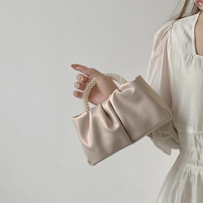 Tas Selempang Wanita Tas Jinjing Awan Lipat Mutiara Mutiara /Tas Selempang Kulit Wanita Tas Cewek