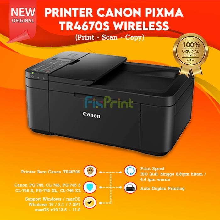 Printer Canon PIXMA TR4570S TR 4570S Print Scan Copy Fax Wifi Wireless