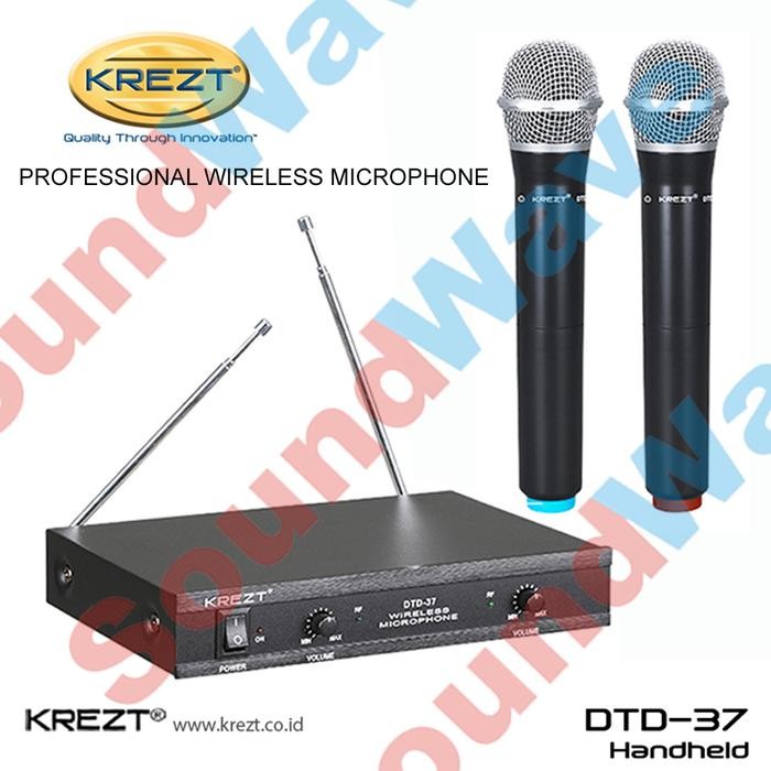 KREZT DTD 37 HH MICROPHONE WIRELESS 2 MIC HANDHELD MIK MIKROFON DTD37