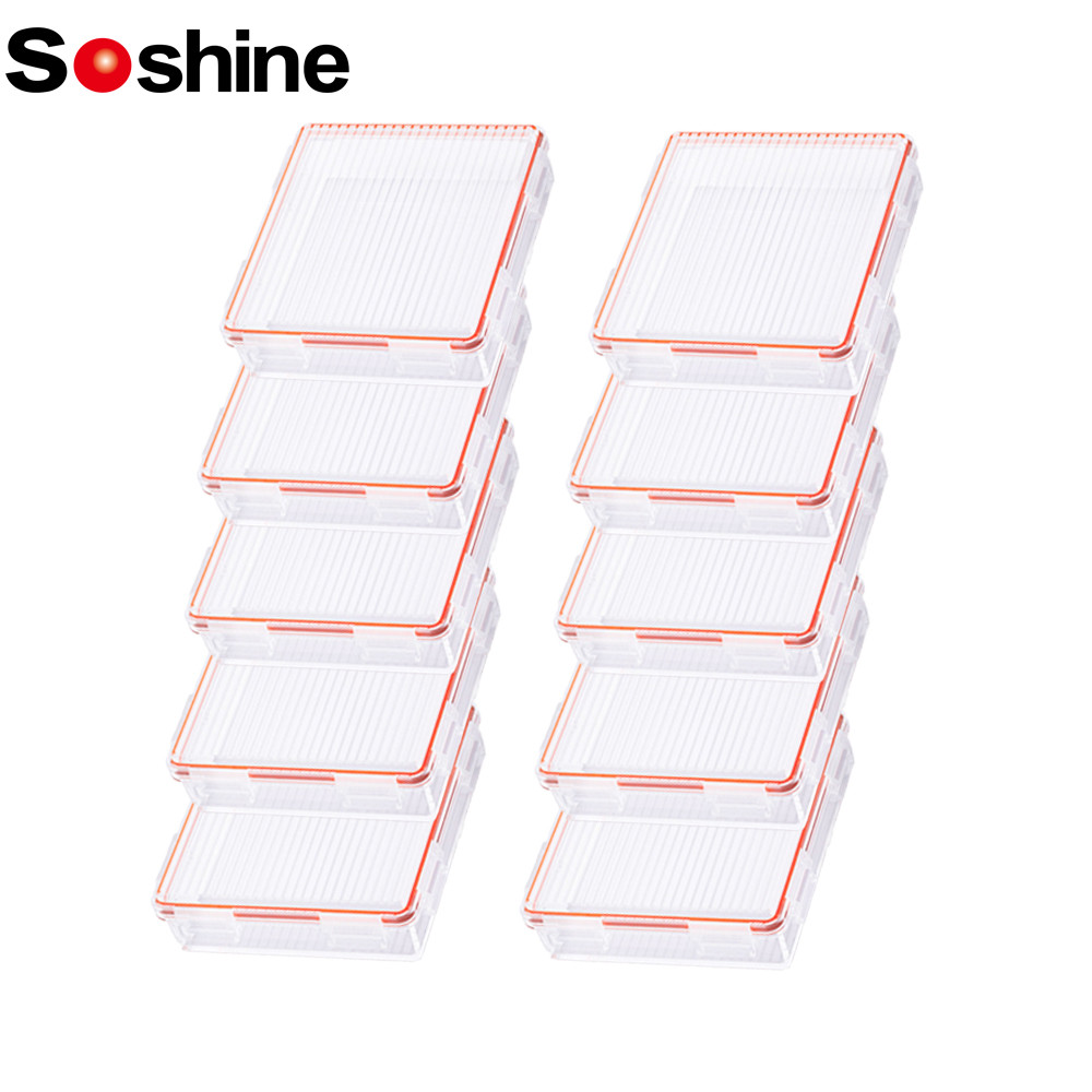 NEW Soshine 10PC 18650 Waterproof 4 Slots Battery Boxes with Clip CR123A Waterproof Batteries Holder