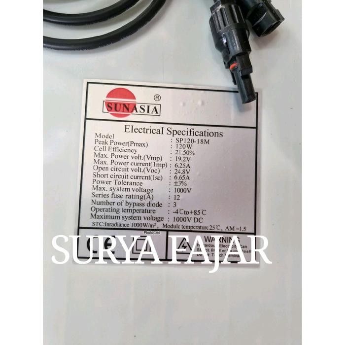 Spesial Solar Panel Solar Cell Panel Surya St Solar / Sunasia 120Wp Mono 120 Wp Monocrystalline