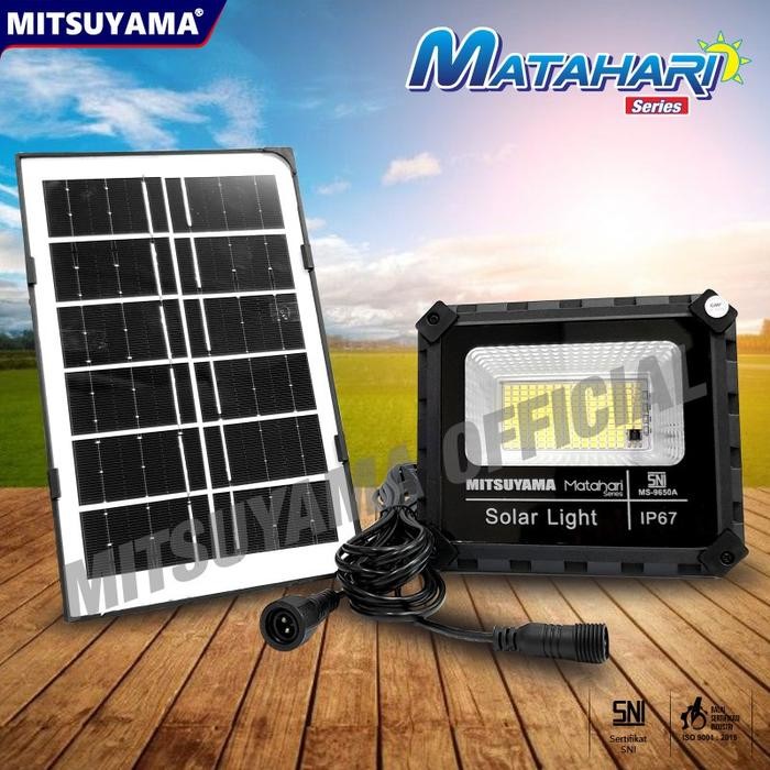 Banyak Dicari Ms-9650A Lampu Sorot Solar Panel 50 Watt Mitsuyama + Remote