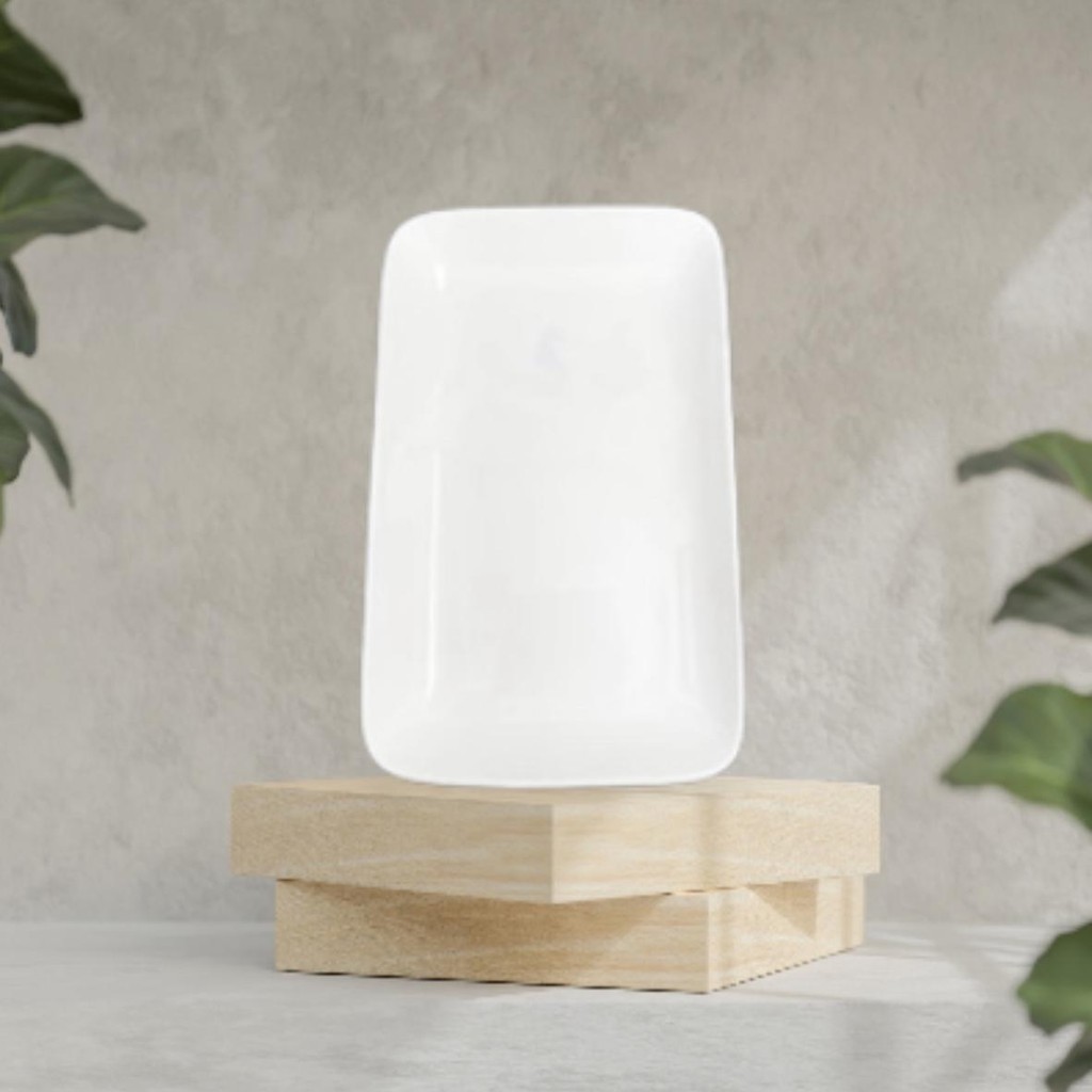 Piring keramik kotak segi putih / persegi panjang 23 x 14 cm